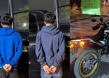 persecución vial de moto con actividad sospechosa detiene a dos menores de edad con droga.